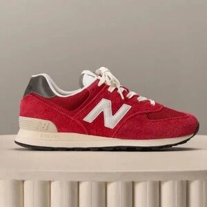 New Balance 574 Shoes Premium OG Pack Varsity Red Womens 6.5